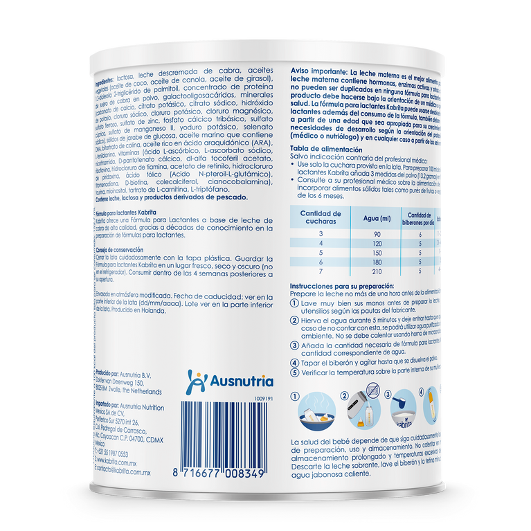 Kabrita Etapa 1 (0 a 6 meses) - 800g - Pack x 4