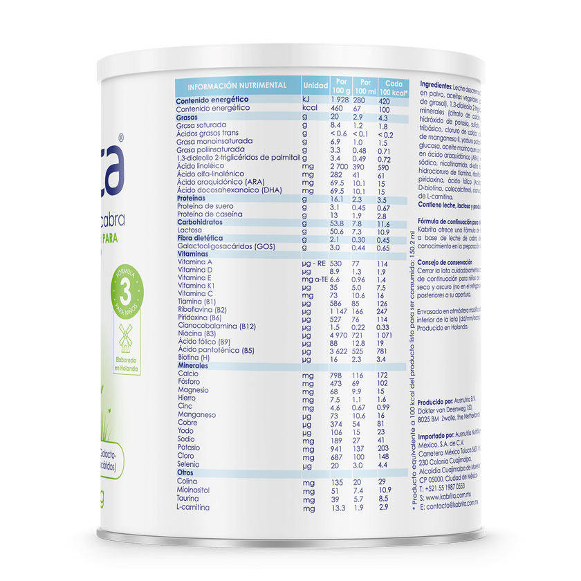 Fórmula de Continuación de 1 a 3 años - 400g | Kabrita