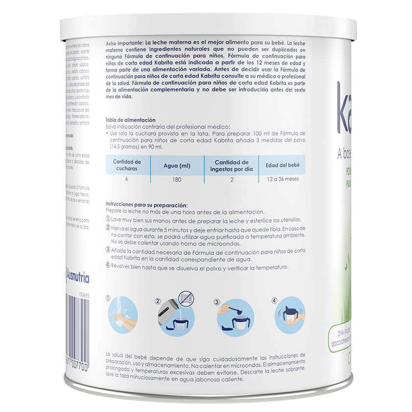 Fórmula de continuación Kabrita para niños de 1 a 3 años - Pack x12